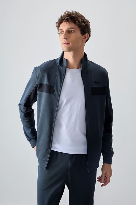 Herren Sweatshirt- und Hosen-Set mit Farbblockdesign - Image 2
