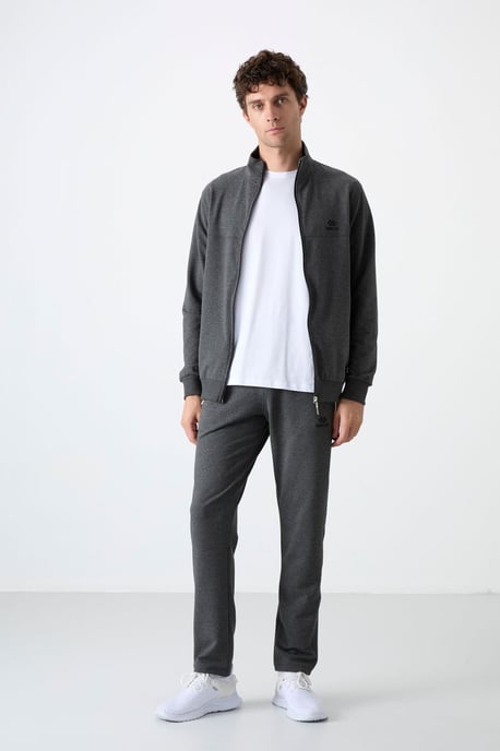 Herren Relaxed Fit Zip-Kragen Sweatshirt und Hosen Set - Image 1