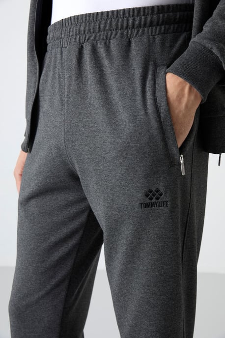 Herren Relaxed Fit Zip-Kragen Sweatshirt und Hosen Set - Image 5