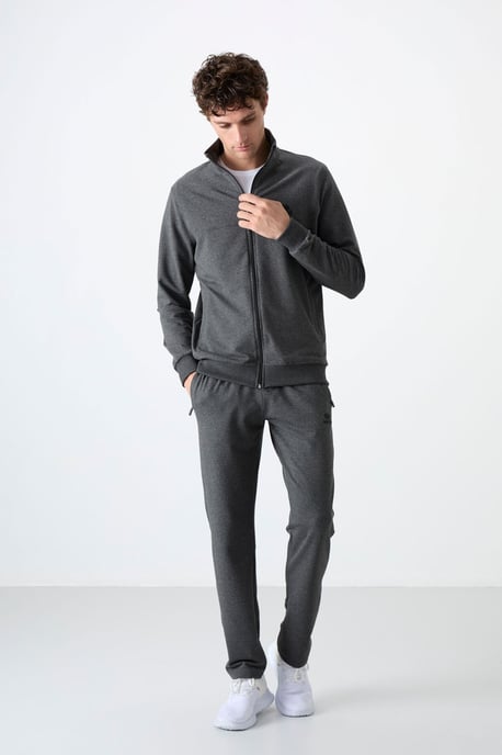 Herren Relaxed Fit Zip-Kragen Sweatshirt und Hosen Set - Image 6
