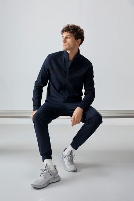 Herren Sweatshirt- und Hosen-Set mit Farbblockdesign - Image 4