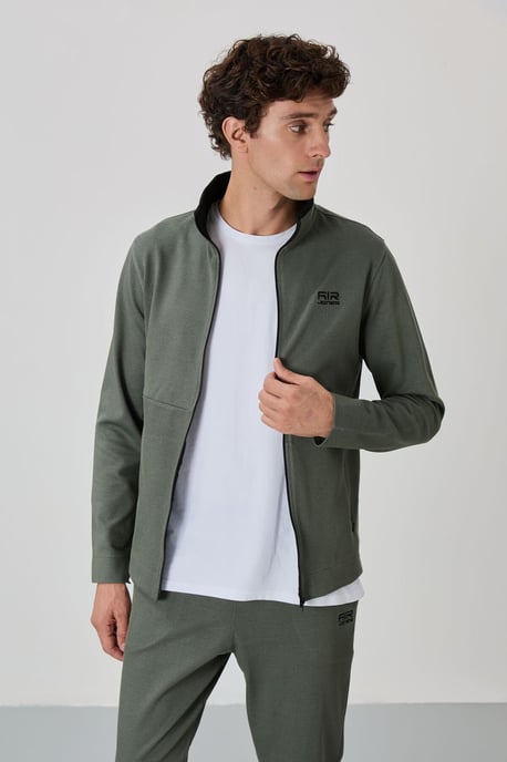 Herren Sweatshirt-Set mit Reißverschlusskragen und Hose - Image 2