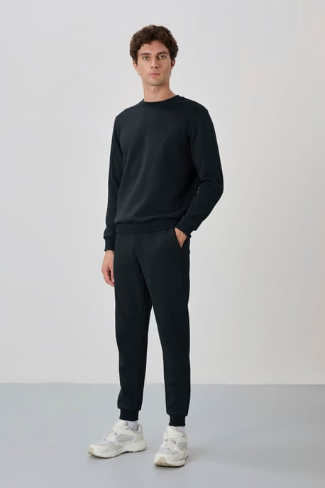 Herren Baumwoll-Polyester Fleece Sweatshirt- und Hosen-Set - Image 1