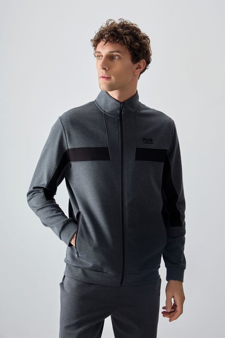 Herren Fleece Sweatshirt und Hose im Farbenblock-Design - Image 3