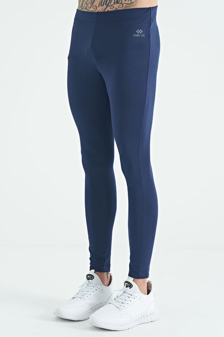 Tommy Life Herren Skinny-Hose mit hohem Bund, Strick - Marineblau - Image 5