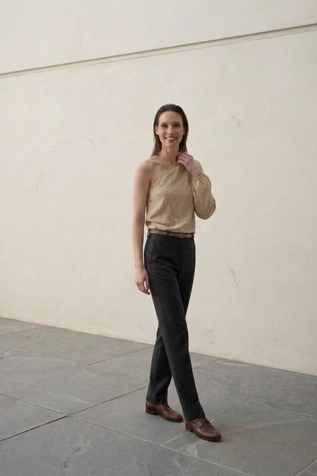 Off-Shoulder Cut-Out Baumwoll-Popeline-Bluse - Image 3