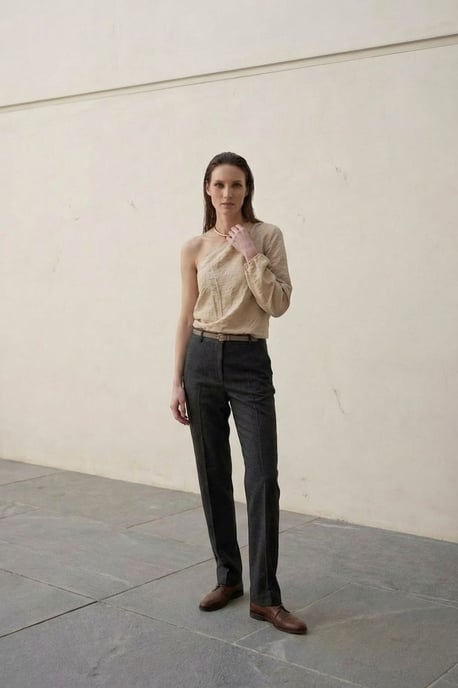 Off-Shoulder Cut-Out Baumwoll-Popeline-Bluse - Image 5