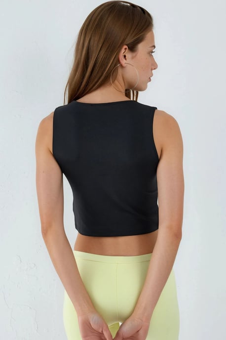 Bootehals Ärmellose Strickbluse - Image 3