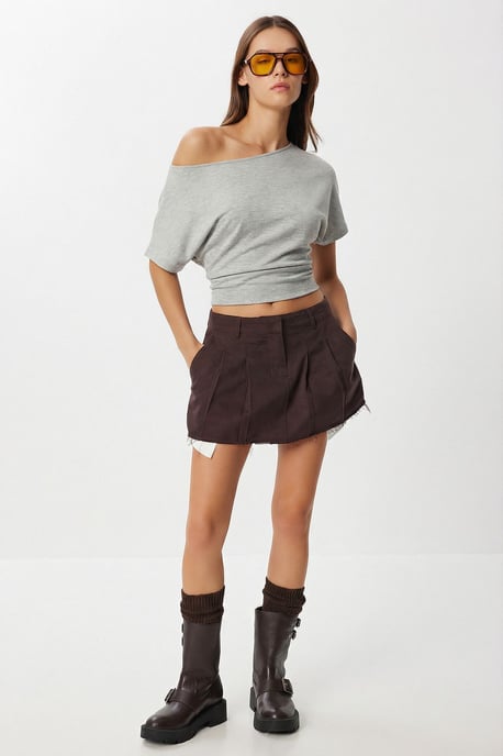 Schulterfreie Strickbluse - Image 3