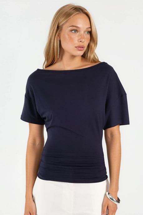 Asymmetrisches Halsweiches Viskose-Strickoberteil - Image 6