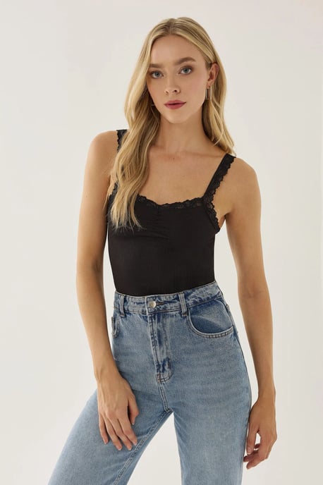Spitzenverziertes Cropped Top - Image 3
