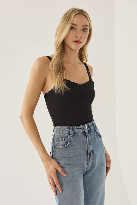 Spitzenverziertes Cropped Top - Image 5