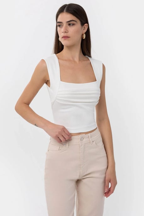Gerüschte Bluse mit quadratischem Ausschnitt - Image 3