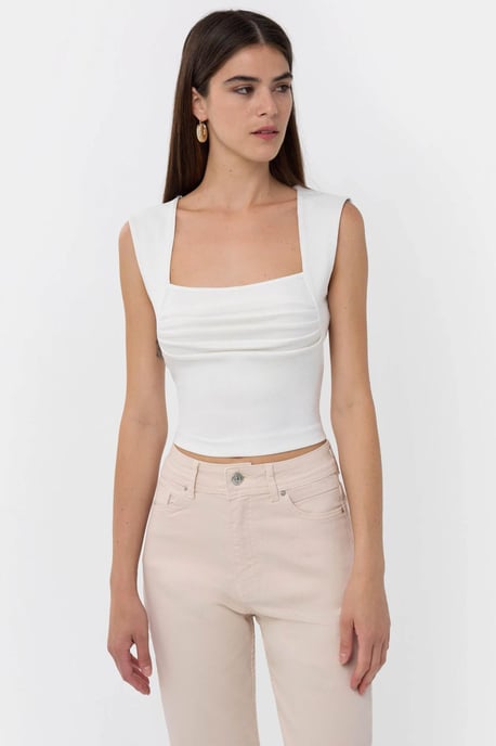 Gerüschte Bluse mit quadratischem Ausschnitt - Image 6