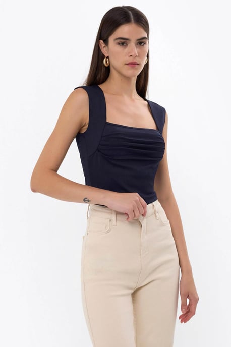 Gerüschte Bluse mit quadratischem Ausschnitt - Image 2