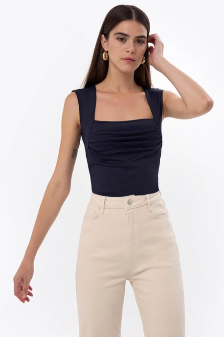 Gerüschte Bluse mit quadratischem Ausschnitt - Image 4