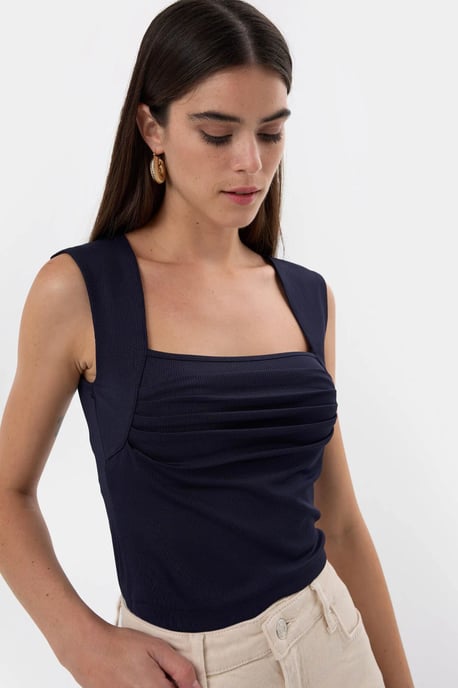 Gerüschte Bluse mit quadratischem Ausschnitt - Image 5