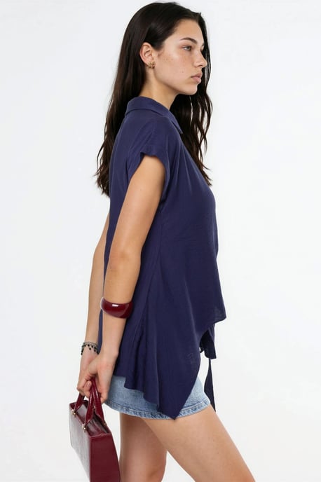 Strukturierte Gewebe-Bluse mit Bindegürtel - Image 4