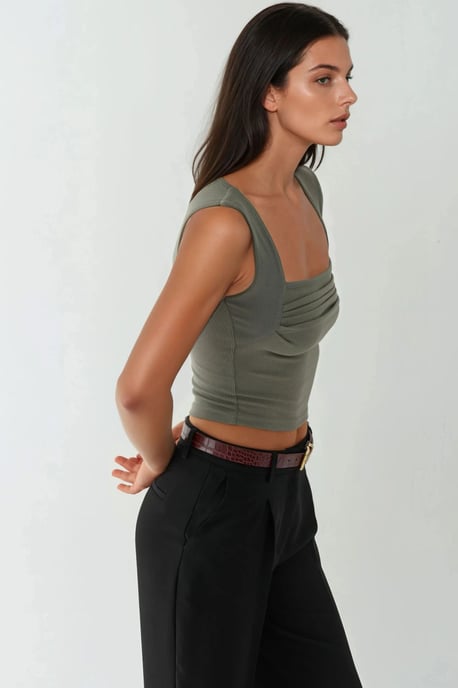 Gerüschte Bluse mit quadratischem Ausschnitt - Image 3