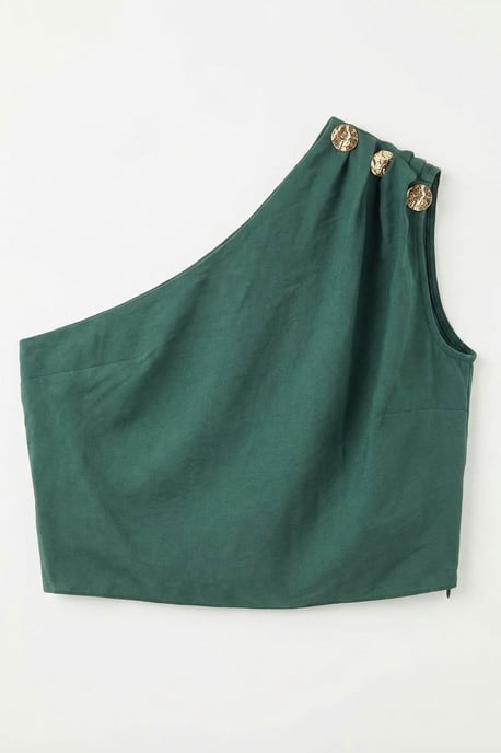 Asymmetrisches Kragen ärmelloses Chiffon-Top - Image 6