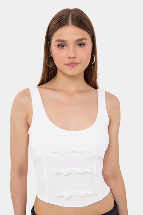 Ärmelloses Bodycon-Top mit Schleifen-Detail - Image 2