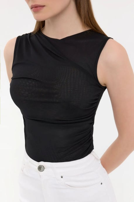 Ärmellose Rundhalsbluse - Image 4