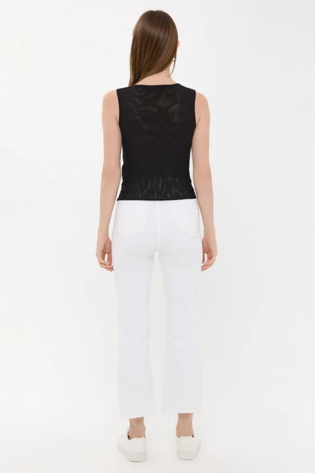 Ärmellose Rundhalsbluse - Image 5