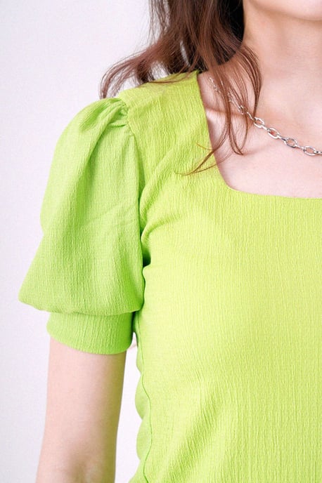 Slim Fit Quadratkragenbluse - Image 4