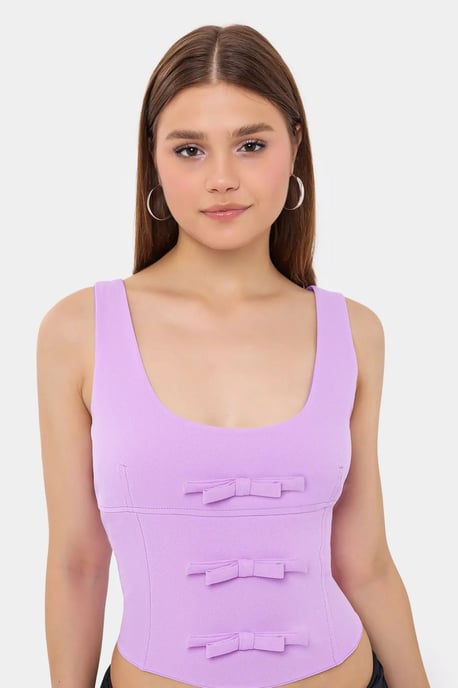 Ärmelloses Bodycon-Top mit Schleifendetail - Image 3