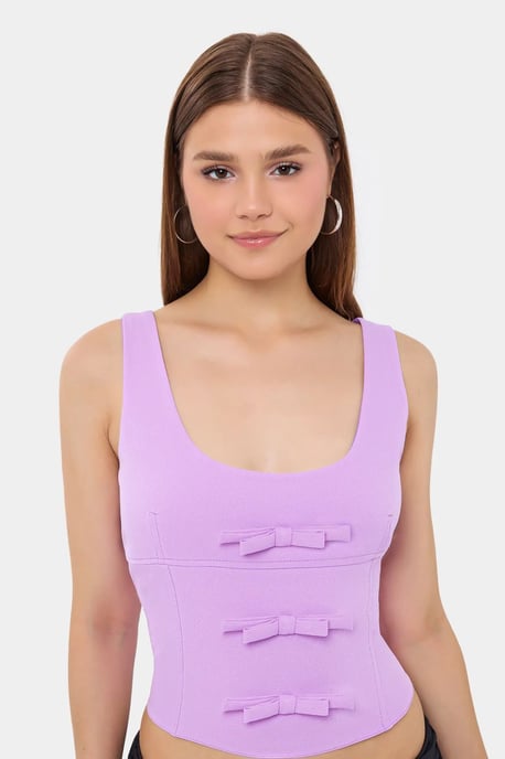 Ärmelloses Bodycon-Top mit Schleifendetail - Image 4