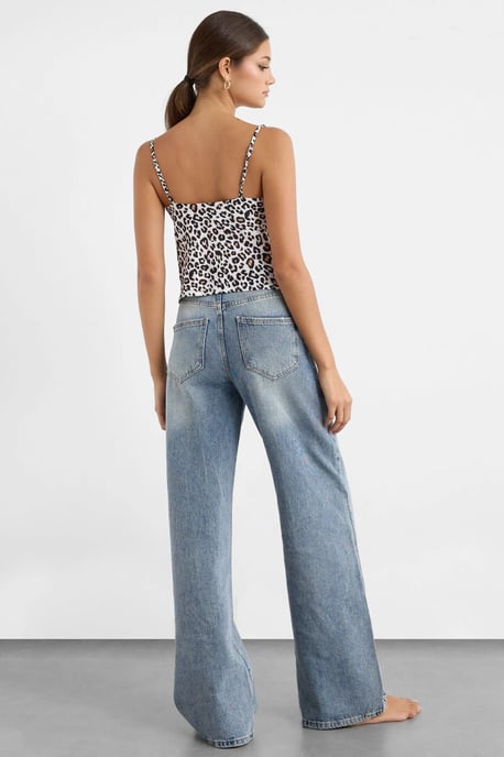 Ärmellose Satin-Bluse mit Animal-Print - Image 4