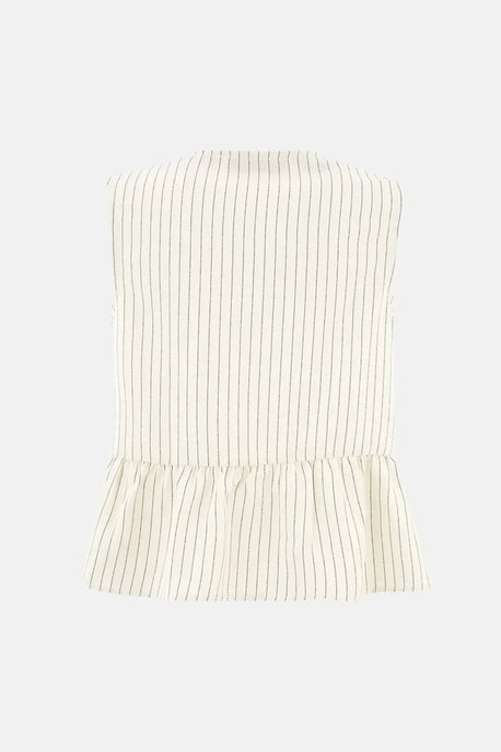 Gestreifte ärmellose Bluse mit Rundhalsausschnitt - Image 5