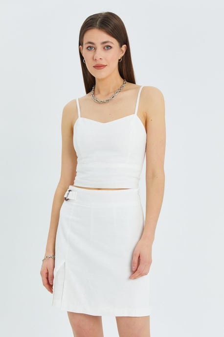 Herzförmiger Ausschnitt Träger Crop Top - Image 1