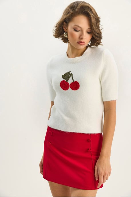 Bestickter Rundhalsausschnitt Pullover - Image 3