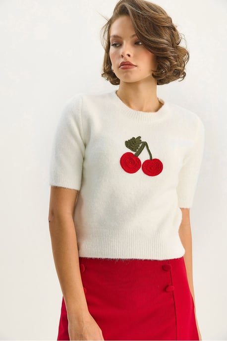 Bestickter Rundhalsausschnitt Pullover - Image 4