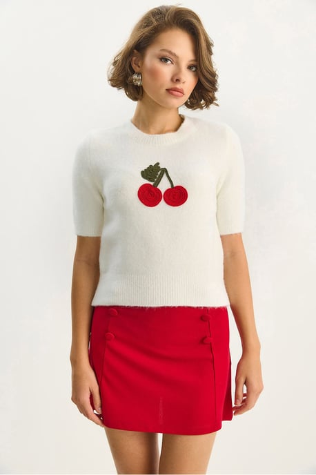 Bestickter Rundhalsausschnitt Pullover - Image 5