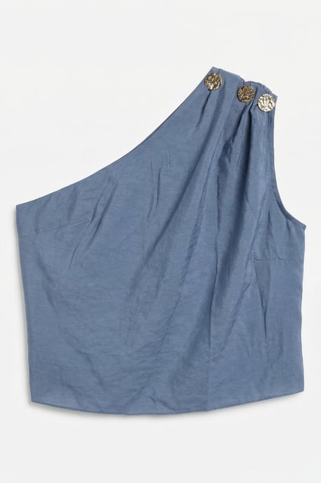 Asymmetrisches Kragen ärmelloses Chiffon-Top - Image 6