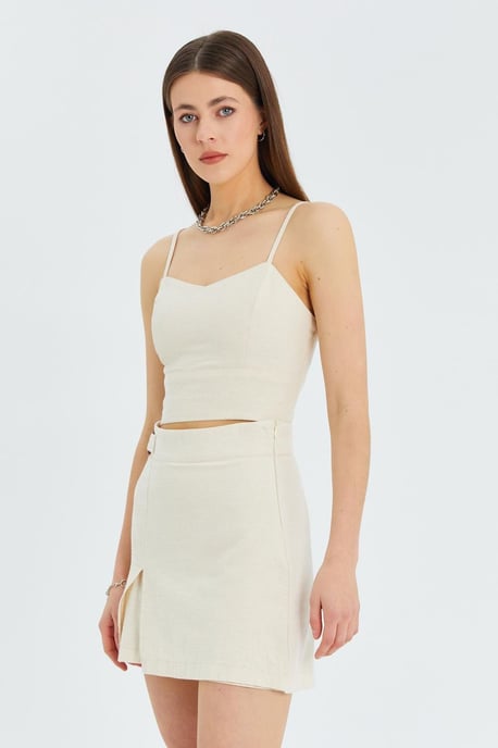 Herzförmiger Ausschnitt Träger Crop Top - Image 5