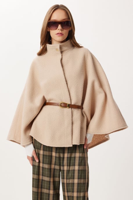 Gürtel-Gabardine Jacke im Loose Fit mit halbem Rollkragen - Image 3