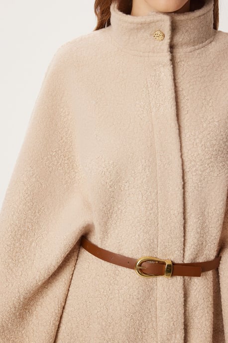 Gürtel-Gabardine Jacke im Loose Fit mit halbem Rollkragen - Image 4