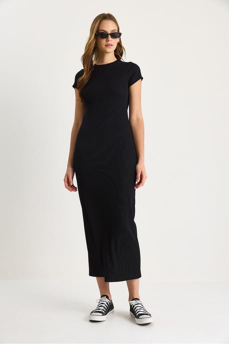 Schlankes Maxikleid mit Rundhalsausschnitt - Image 3