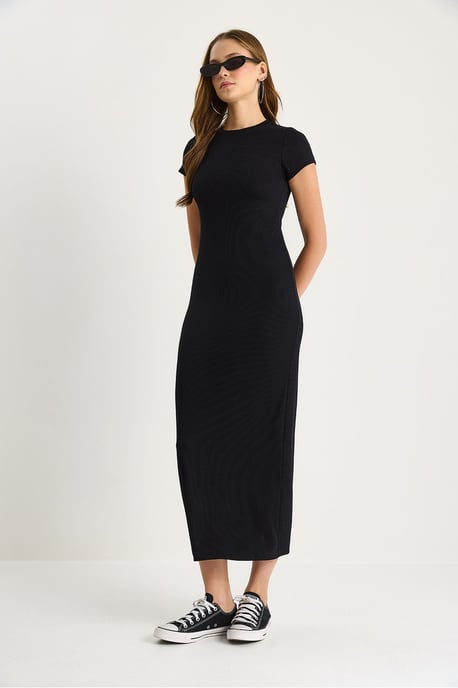 Schlankes Maxikleid mit Rundhalsausschnitt - Image 4