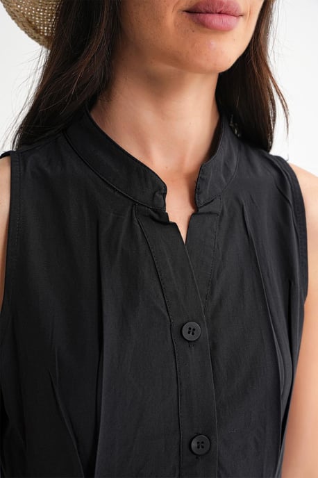 Geknöpfter Tippet-Kragen-Maxi-Kleid - Image 6