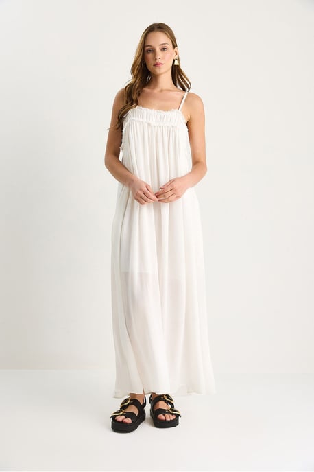 Besticktes Maxikleid mit quadratischem Kragen - Image 4