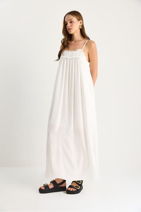 Besticktes Maxikleid mit quadratischem Kragen - Image 5