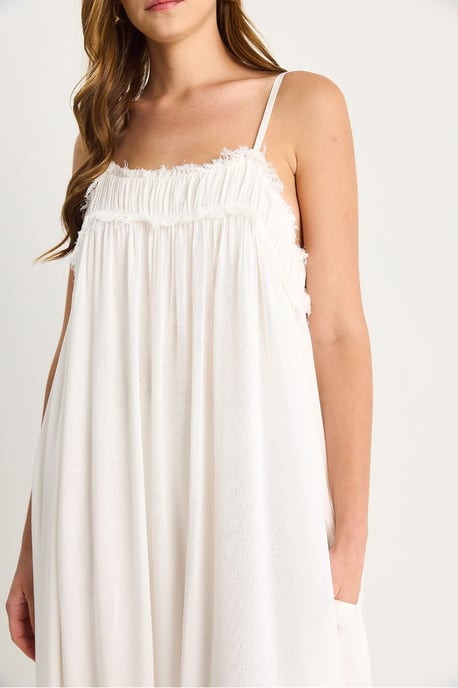Besticktes Maxikleid mit quadratischem Kragen - Image 6