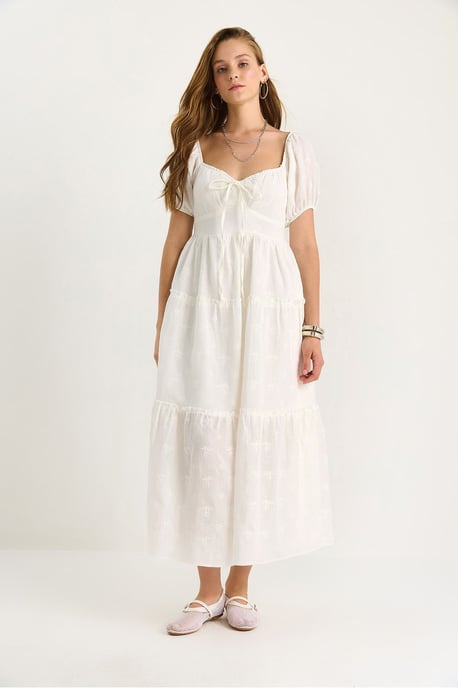 Gesticktes Herzkragen-Maxikleid - Image 2