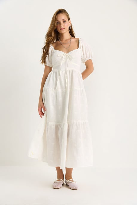 Gesticktes Herzkragen-Maxikleid - Image 3