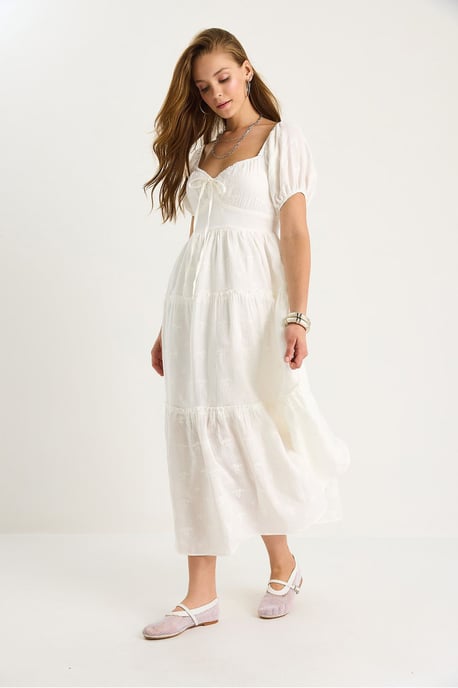 Gesticktes Herzkragen-Maxikleid - Image 4