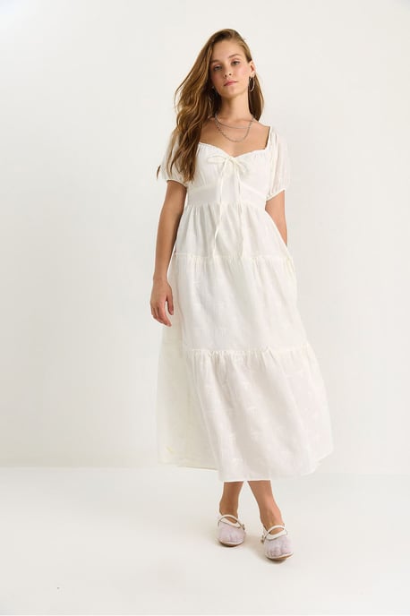 Gesticktes Herzkragen-Maxikleid - Image 5